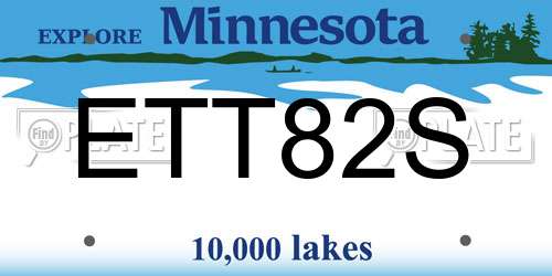 ETT82S Minnesota License Plate