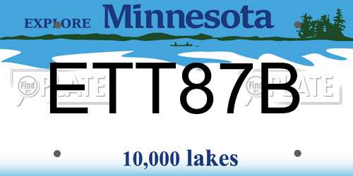 ETT87B Minnesota License Plate