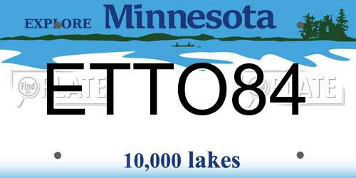 ETTO84 Minnesota License Plate