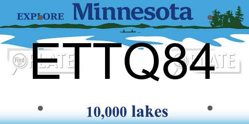 ETTQ84 Minnesota License Plate