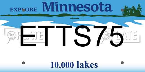 ETTS75 Minnesota License Plate