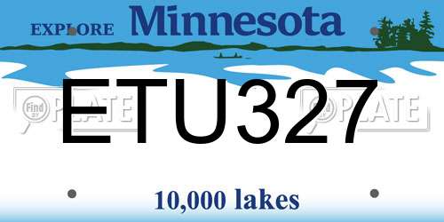 ETU327 Minnesota License Plate
