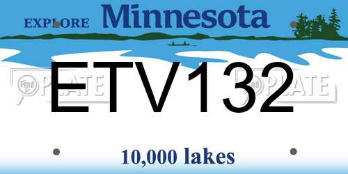 ETV132 Minnesota License Plate
