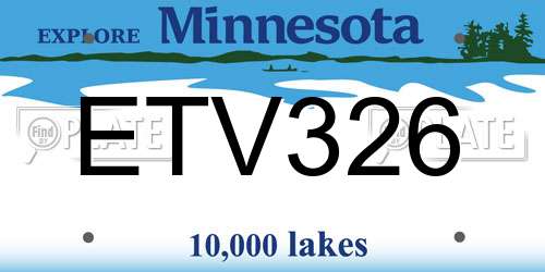ETV326 Minnesota License Plate