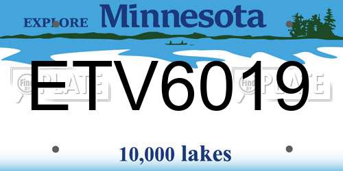 ETV6019 Minnesota License Plate
