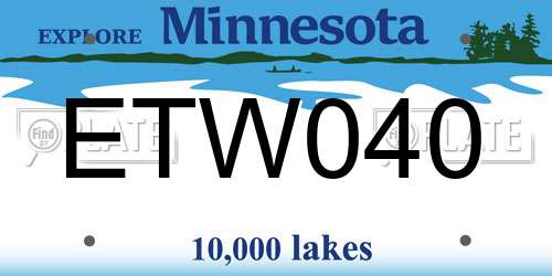 ETW040 Minnesota License Plate