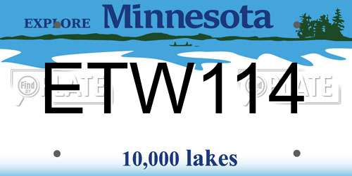 ETW114 Minnesota License Plate