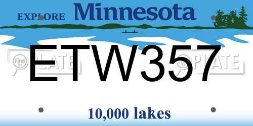 ETW357 Minnesota License Plate