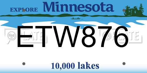 ETW876 Minnesota License Plate