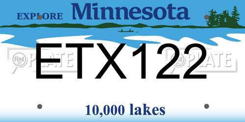 ETX122 Minnesota License Plate