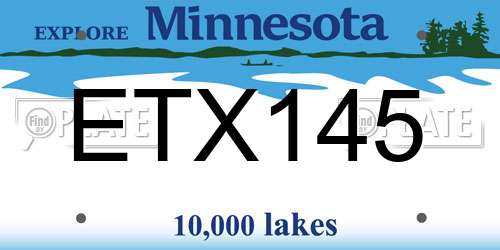 ETX145 Minnesota License Plate