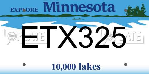 ETX325 Minnesota License Plate