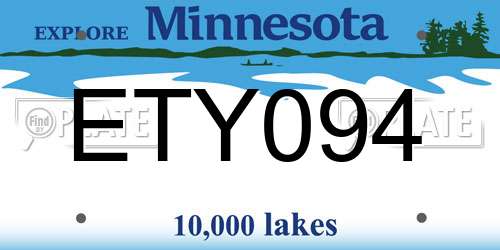 ETY094 Minnesota License Plate