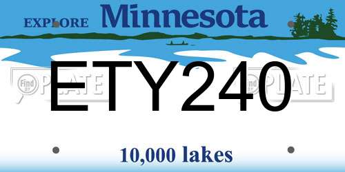 ETY240 Minnesota License Plate