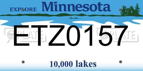 ETZ0157 Minnesota License Plate