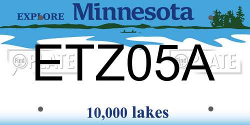 ETZ05A Minnesota License Plate