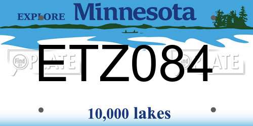 ETZ084 Minnesota License Plate