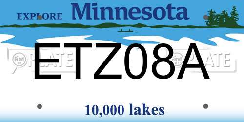 ETZ08A Minnesota License Plate