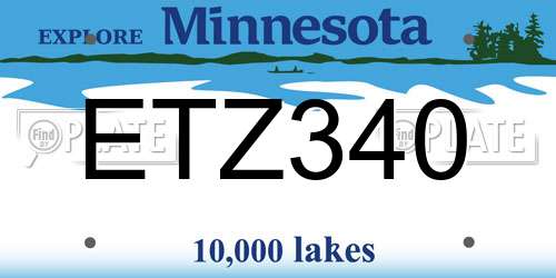 ETZ340 Minnesota License Plate
