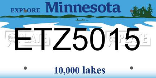 ETZ5015 Minnesota License Plate