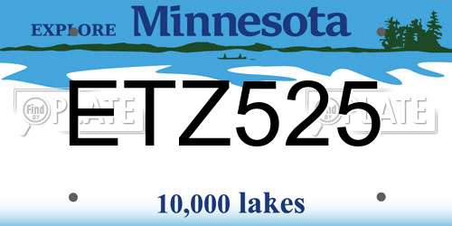 ETZ525 Minnesota License Plate