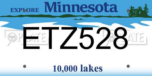 ETZ528 Minnesota License Plate
