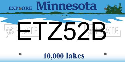 ETZ52B Minnesota License Plate