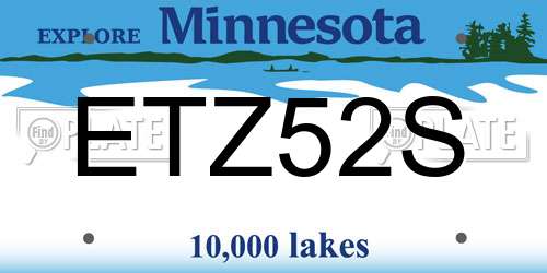 ETZ52S Minnesota License Plate