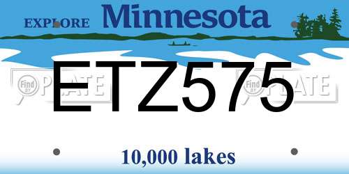 ETZ575 Minnesota License Plate
