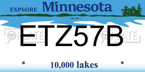 ETZ57B Minnesota License Plate