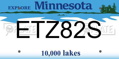 ETZ82S Minnesota License Plate