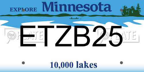 ETZB25 Minnesota License Plate