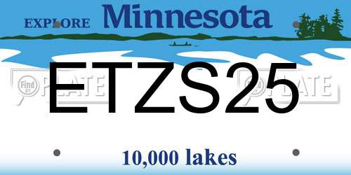 ETZS25 Minnesota License Plate