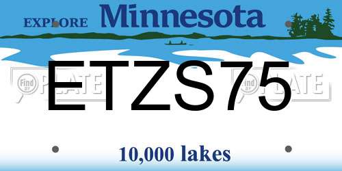ETZS75 Minnesota License Plate