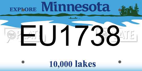 EU1738 Minnesota License Plate