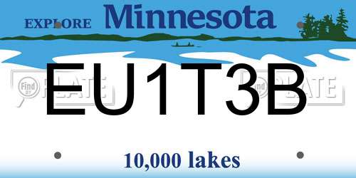 EU1T3B Minnesota License Plate