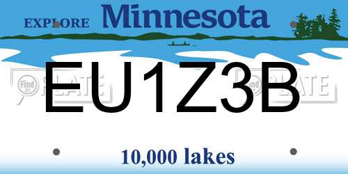 EU1Z3B Minnesota License Plate