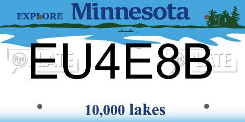 EU4E8B Minnesota License Plate