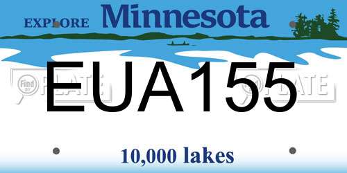 EUA155 Minnesota License Plate
