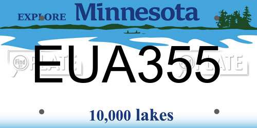 EUA355 Minnesota License Plate