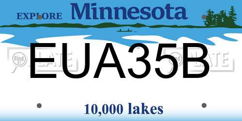 EUA35B Minnesota License Plate