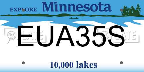 EUA35S Minnesota License Plate