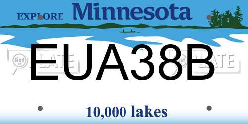 EUA38B Minnesota License Plate