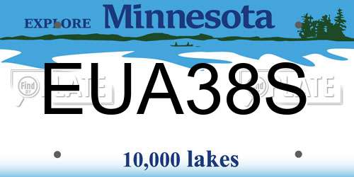 EUA38S Minnesota License Plate