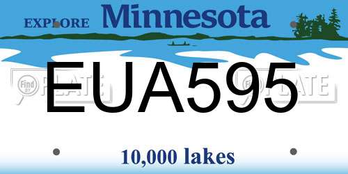 EUA595 Minnesota License Plate