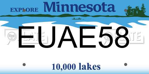 EUAE58 Minnesota License Plate