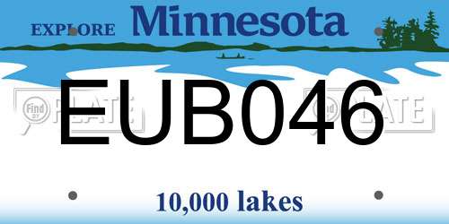 EUB046 Minnesota License Plate
