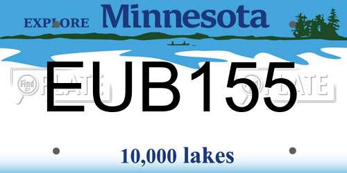 EUB155 Minnesota License Plate