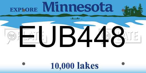 EUB448 Minnesota License Plate