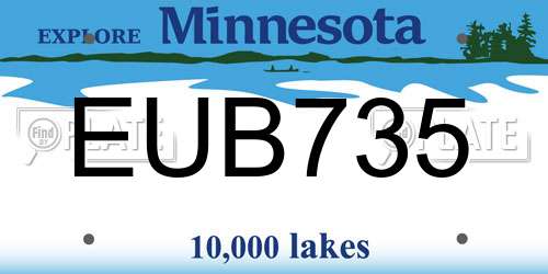 EUB735 Minnesota License Plate